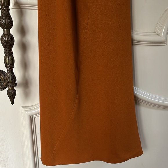 Alexander Wang Rust Asymmetrical 100% Silk Dress Sz 0 - Picture 8 of 13